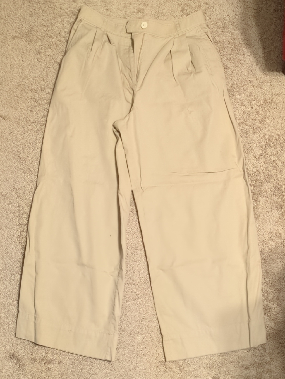 LOFT Men's Light Khaki Wide-Leg Chinos